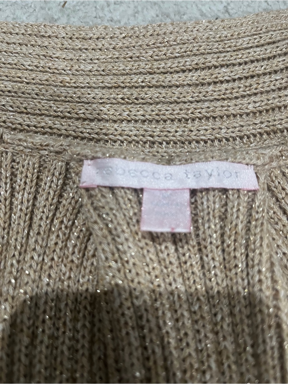 Rebecca Taylor Knit Cardigan / Duster, Women’s Beige Small Rayon Mix Sweater - Picture 4 of 9
